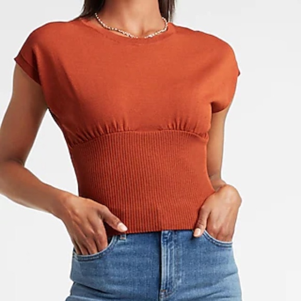 Ribbed High Banded Bottom Sweater